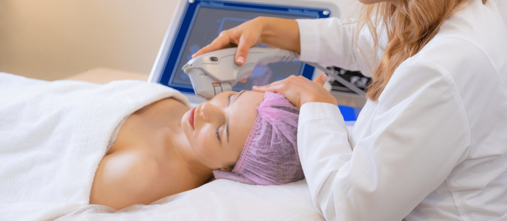 woman getting laser therapy
